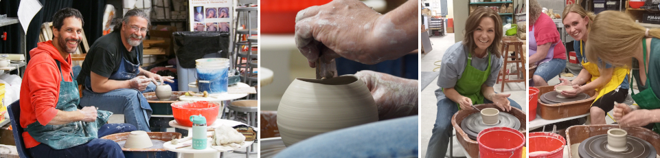 Artists on the pottery wheels